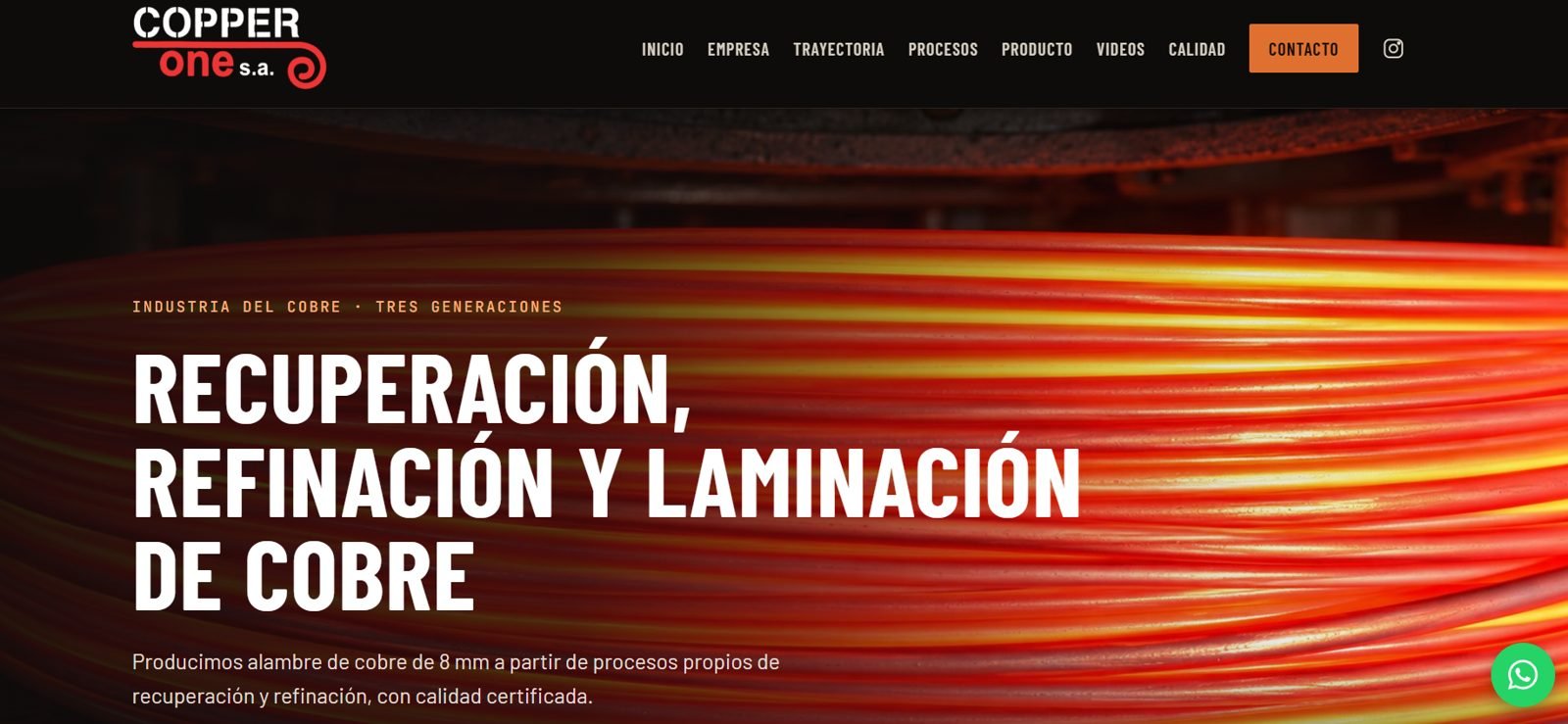 Captura del sitio Copper One