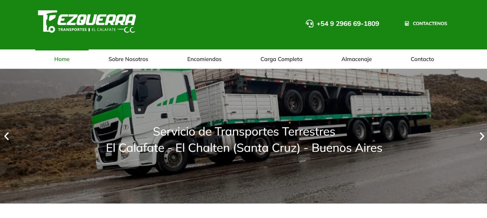 Captura del sitio Transportes Ezquerra