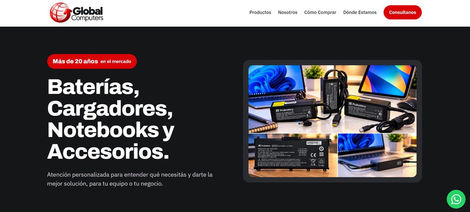 Captura del sitio Global Computers