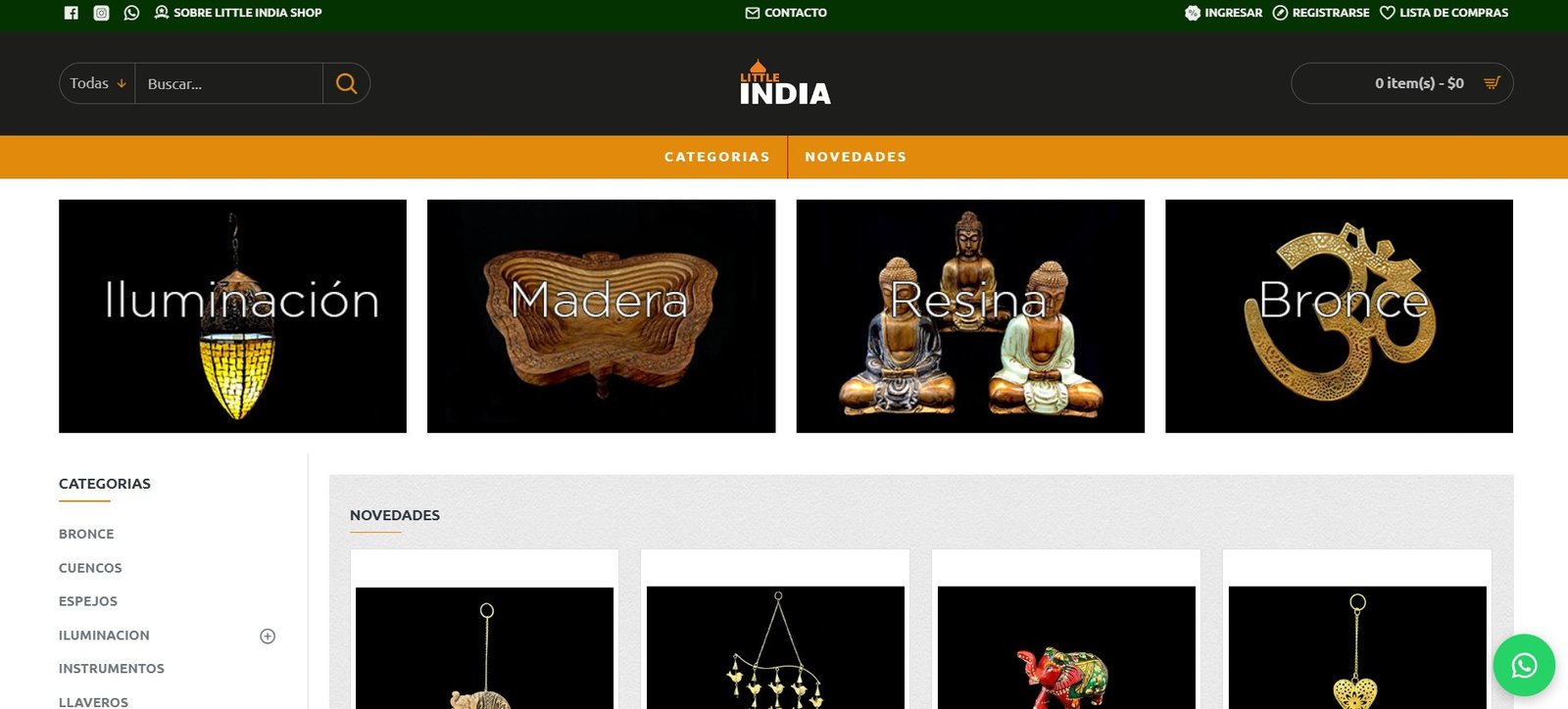Captura del sitio Little India Shop