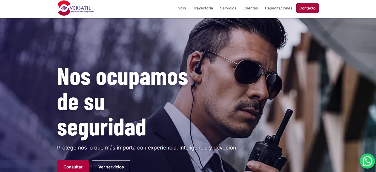 Captura del sitio Versátil